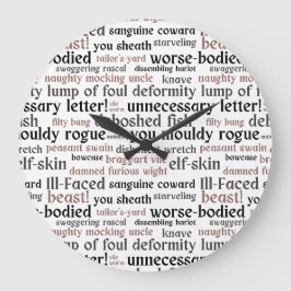 Funny Shakespeare Insult Klassisches Literaturbuch Große Wanduhr