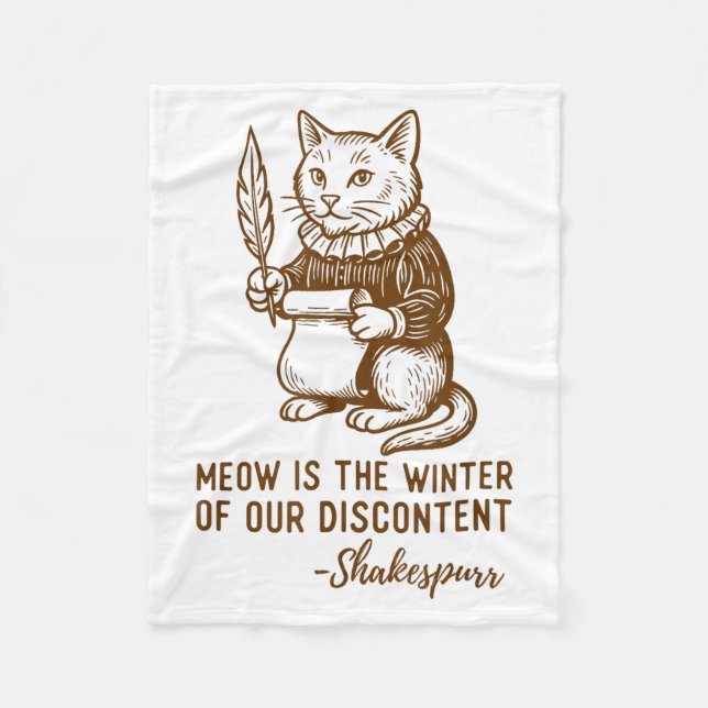 Funny Shakespeare Quote Cat Shakespurr  Fleecedecke (Vorderseite)