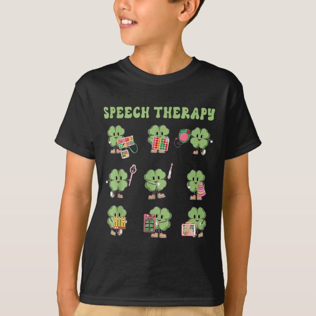 Funny Shamrock Speech Therapy St Patrick's Day Slp T-Shirt (Vorderseite)