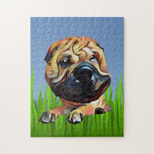 Funny Shar Pei Chien 252 Piece Puzzle (Vertical)