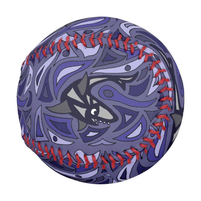 Funny Shark Abstrakt Baseball (Rückseite Links)
