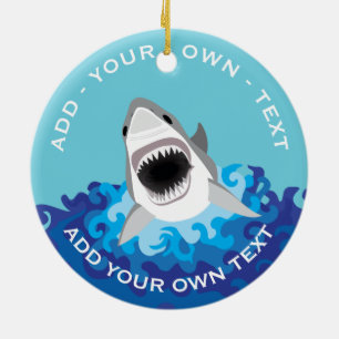 Funny Shark Attack Keramikornament
