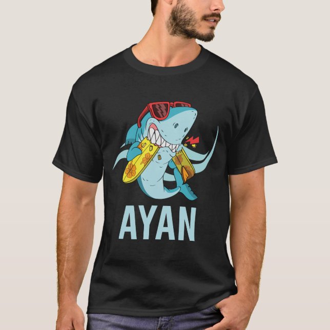 Funny Shark - Ayan Name T-Shirt (Vorderseite)