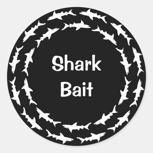 Funny Shark Bait Circling School of Sharks Runder Aufkleber (Vorderseite)