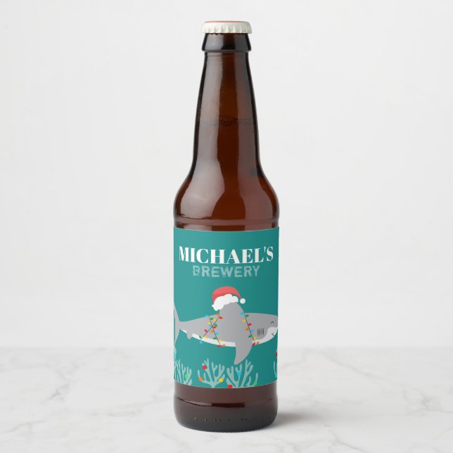Funny Shark Beer Labels Bierflaschenetikett (Vorderseite)