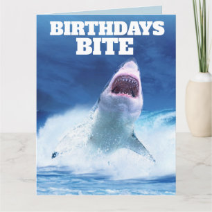 FUNNY SHARK BIRTHDAY Grußkarten Karte