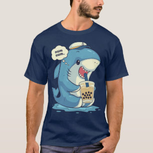 Funny Shark Boba Tea Bubble Tee Anime Shark Pullov