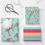 Funny Shark Christmas Geschenkpapier Set<br><div class="desc">Dieser lustige Weihnachtshai ist mit Weihnachtsdekorationen für die Feiertage voll gestopft.</div>