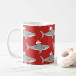 Funny Shark Christmas Kaffeetasse