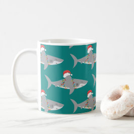 Funny Shark Christmas Kaffeetasse