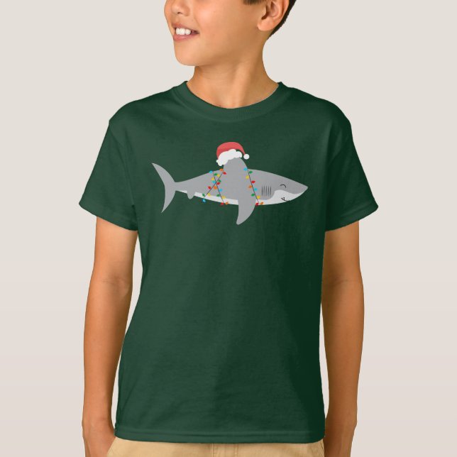 Funny Shark Christmas Tee Shirt (Vorderseite)