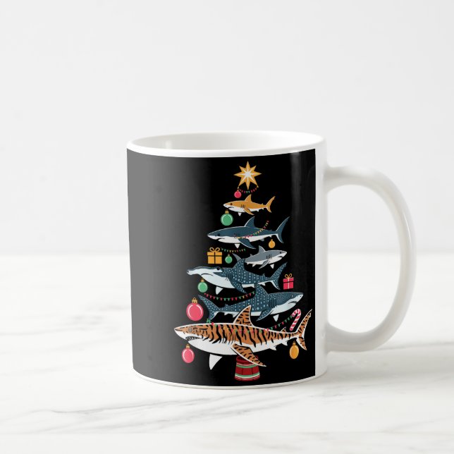 Funny Shark Christmas Tree  Kaffeetasse (Rechts)