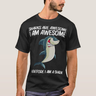 Funny Shark Design For Men Women White Shark Lover T-Shirt