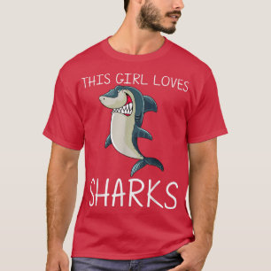Funny Shark Design für Mädchen Kinder Weißer Hai L T-Shirt