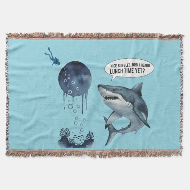 Funny shark diver lunch time :nice bubbles bro decke (Vorderseite)