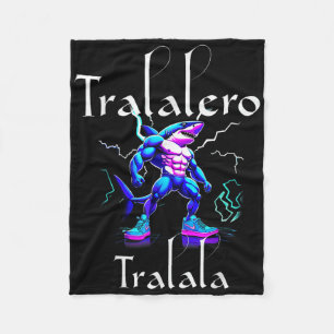 Funny Shark Meme - Tralalero Tralala Brainrot Vibe Fleecedecke