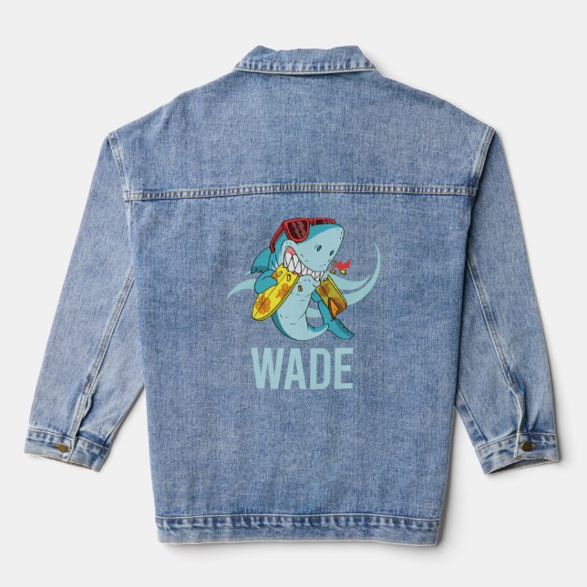 Funny Shark - Name des Wade Jeansjacke (Rückseite)