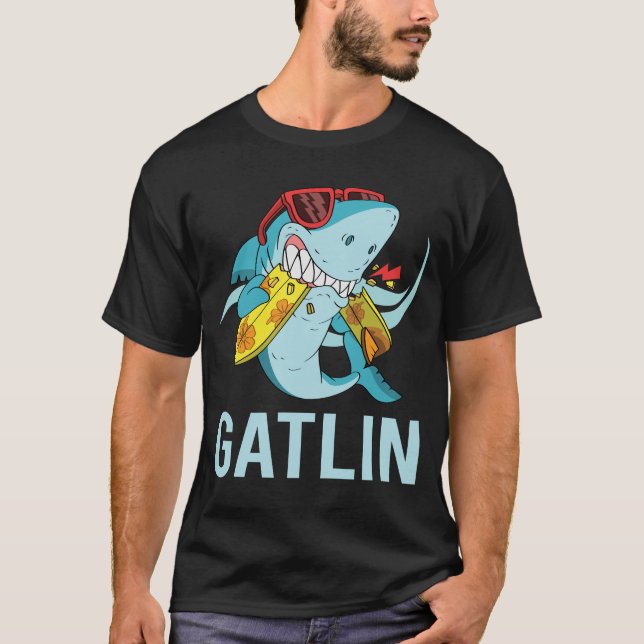 Funny Shark - Name Gatlin T-Shirt (Vorderseite)