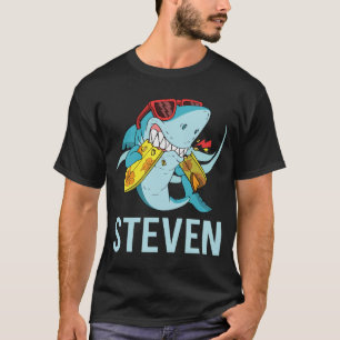 Funny Shark - Name Steven T-Shirt