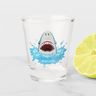 Funny Shark, photo de nom personnalisé en verre