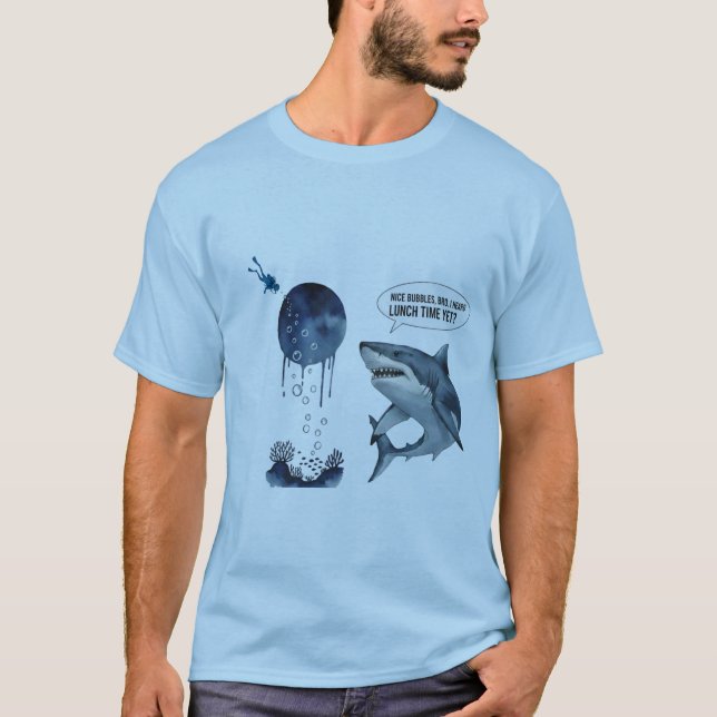 Funny shark scuba diver lunch time ? t-shirt (Devant)