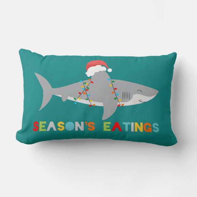 Funny Shark Season's Eatings Lendenkissen (Vorderseite)