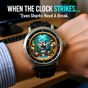 Funny Shark Toilet Armbanduhr