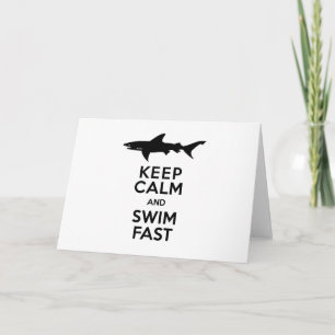 Funny Shark Warning - Behalten Ruhe und Swim Fast Karte