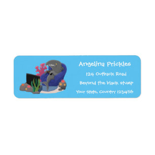 Funny shark watching TV cartoon