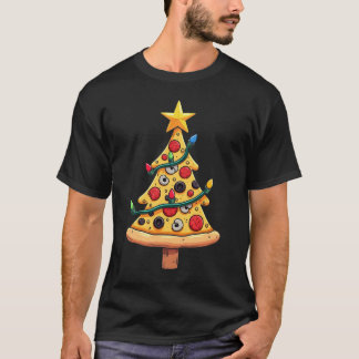 Funny Shark Wearing Santa Funny Pizza Slice ChHat T-Shirt