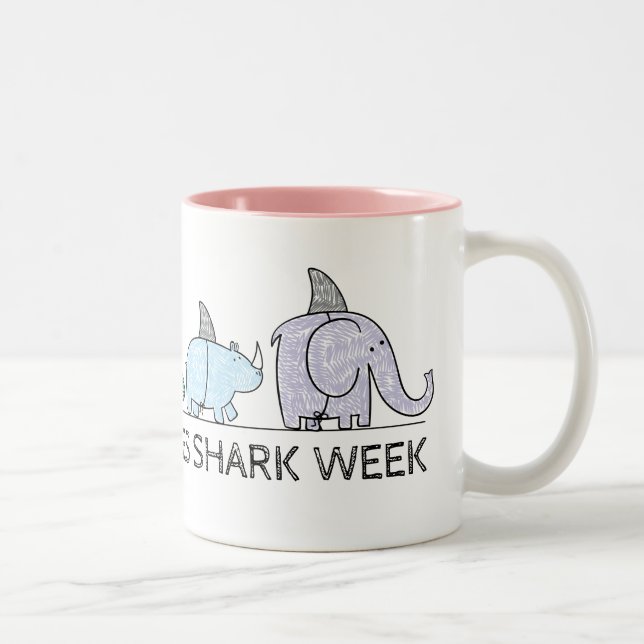 Funny Shark Week Zweifarbige Tasse (Rechts)