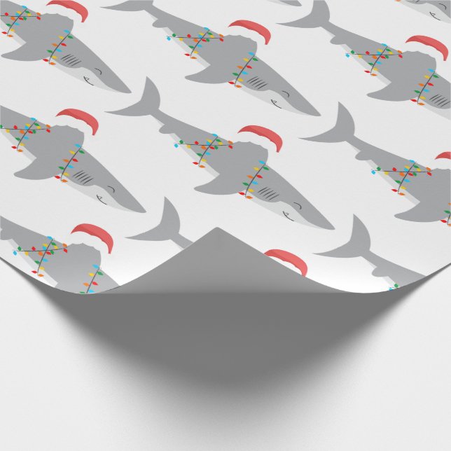 Funny Shark Weihnachtswrapping Paper Geschenkpapier (Ecke)