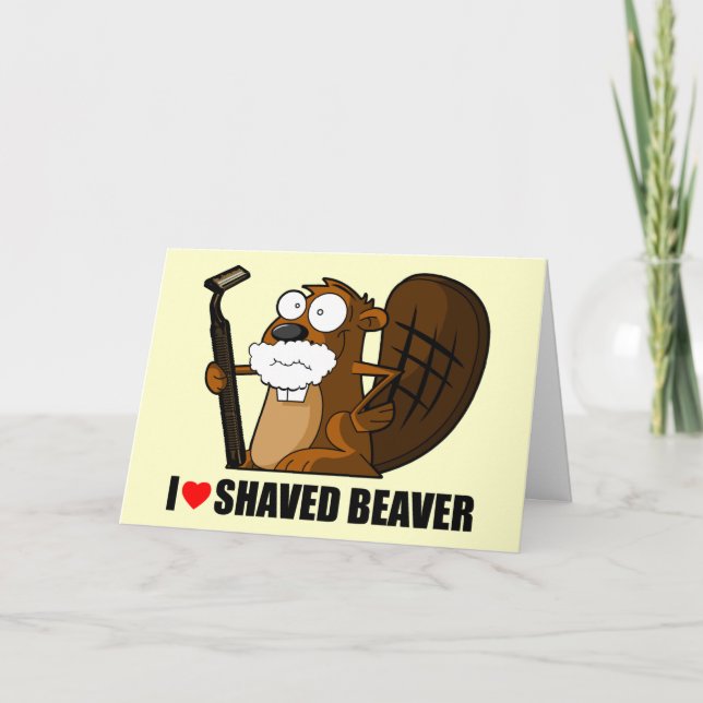 Funny shaved beaver karte (Vorderseite)