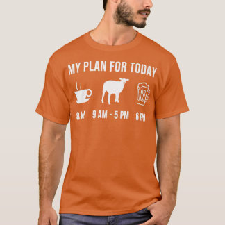 Funny Sheep Bauer mein Plan für heute T-Shirt