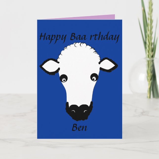 Funny Sheep Birthday, baden Sie am rthday, fügen S Karte (Vorderseite)