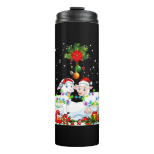 Funny Sheep Christmas Tree Xmas Animal Gift Thermosbecher