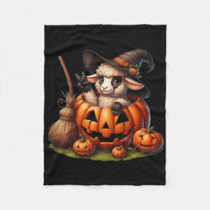 Funny Sheep Hexe Pumpkin Halloween Mens Womens Ki Fleecedecke