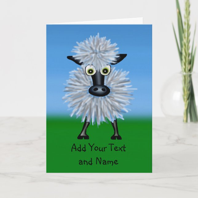 Funny Sheep - kann personilisiert werden Karte (Vorderseite)