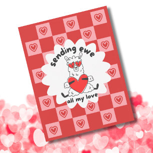 Funny Sheep Kids Classroom Valentine's Day Feiertagskarte