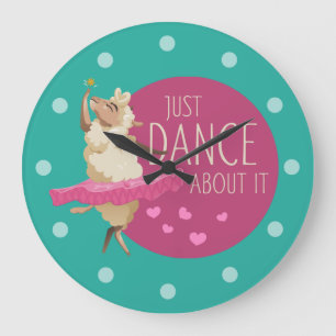 Funny Sheep Message - Dance about It 1 Große Wanduhr