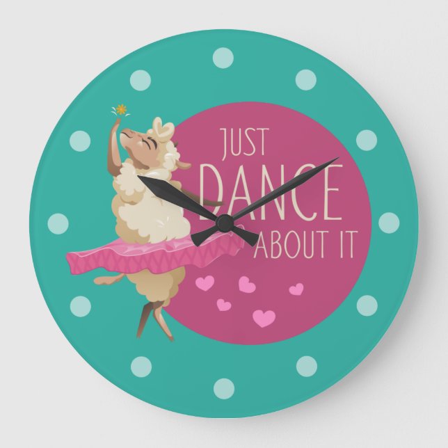 Funny Sheep Message - Dance about It 1 Große Wanduhr (Vorderseite)