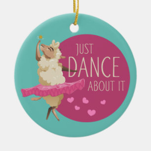 Funny Sheep Message - Dance about It 1 Keramik Ornament