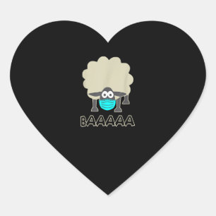 Funny Sheep mit Gesichtsmaske   Schafspende Herz-Aufkleber