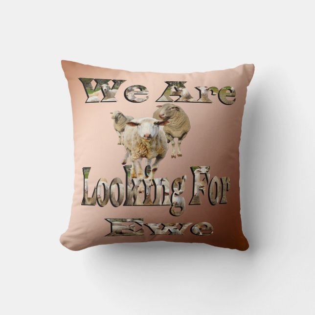 Funny Sheep Puff auf der Suche nach Ewe, Kissen (Vorderseite)