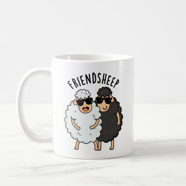 Funny Sheep Pun Kaffeetasse (Links)
