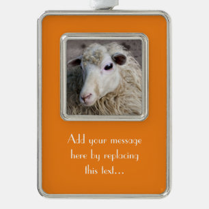 Funny Sheep Rahmen-Ornament Silber