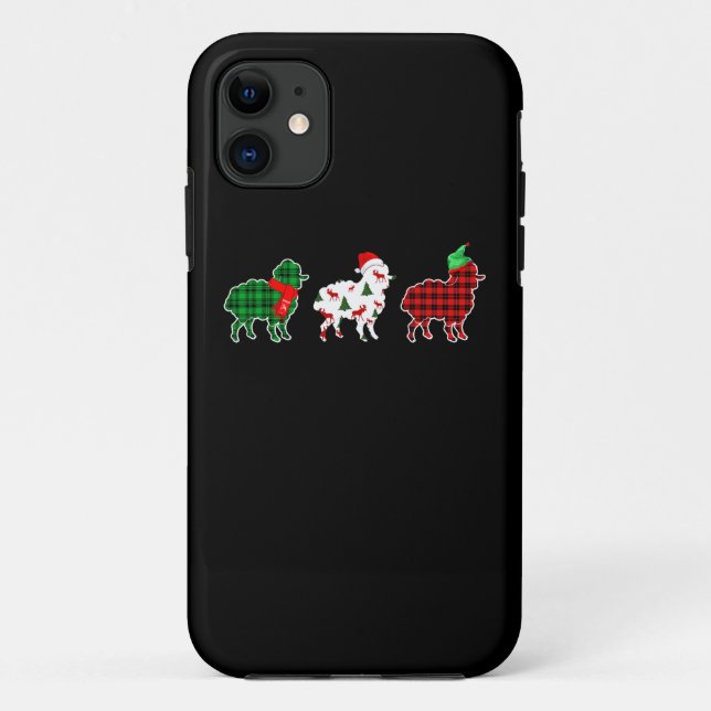 Funny Sheep Xmas Red Pläd Gift Case-Mate iPhone Hülle (Rückseite)
