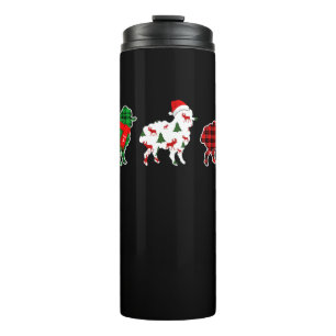 Funny Sheep Xmas Red Pläd Gift Thermosbecher