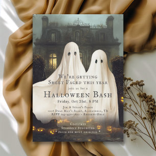 Funny Sheet Faced Ghosts Halloween-Party Einladung