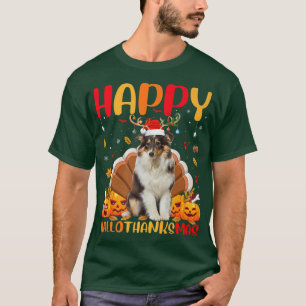 Funny Sheltie Dog Lover Happy Sheltie HelloThanksM T-Shirt